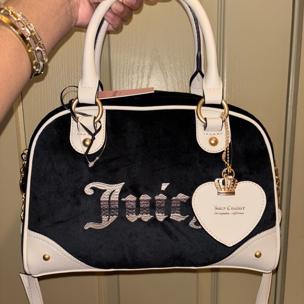 Juicy Couture Black and Cream Satchel